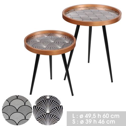 2 Tables D'appoint Design Art Déco - Noir