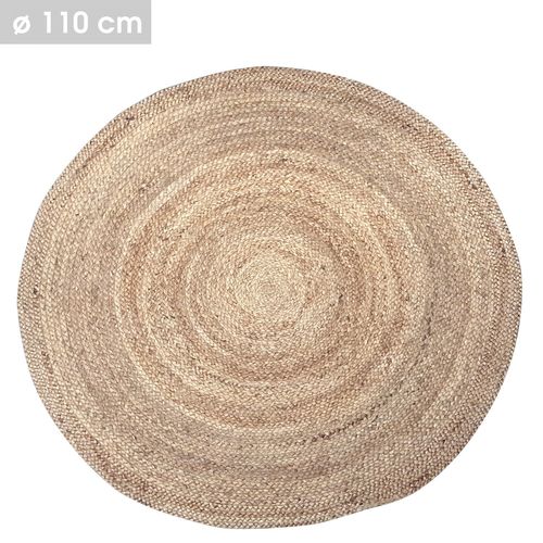 Tapis Rond Design Jute Natural Living - Diam. 110 Cm - Couleur Naturel