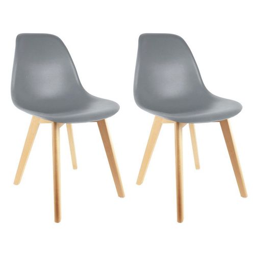 Paris Prix - Lot De 2 Chaises Scandinave "Coquil" 82cm Gris