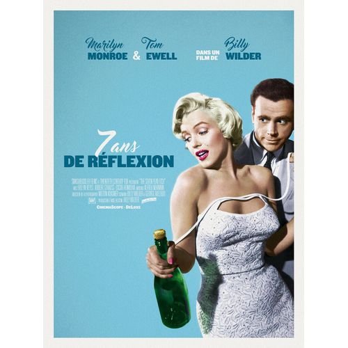 7 / Sept Ans De Réflexion (The Seven Year Itch) - Véritable Affiche De Cinéma Roulée - Format 70x100 Cm - De Billy Wilder Avec Marilyn Monroe, Tom Ewell, Evelyn Keyes - 1955 Réédition 2019