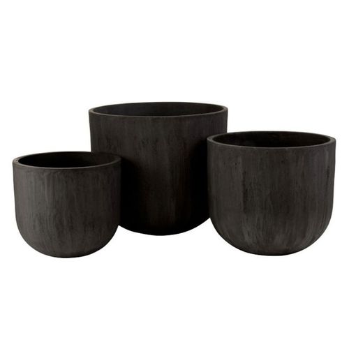 Paris Prix - Lot De 3 Cache-Pots Design "Zera" 51cm Noir