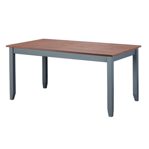 Table De Repas Bois "Zernan" 160cm Gris & Naturel
