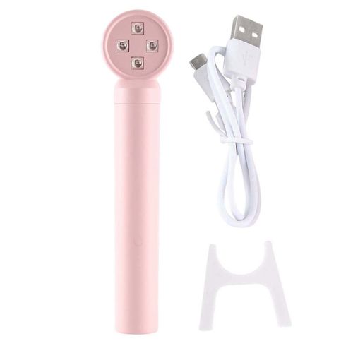 Stylo De Thérapie D'éclairage D'ongle Portatif Tenu Dans La Main Un Mot Lumière Chronométrée Charge Fée Bâton Modèle Rose Clair D'ongle