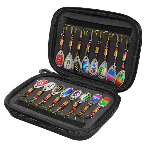 16 Pièces Leurres De Pêche Spinners Appâts Cuillère Ensemble Avec Sac De Matériel Truite Bar Saumon Brochet Doré Matériel De Pêche Accessoires