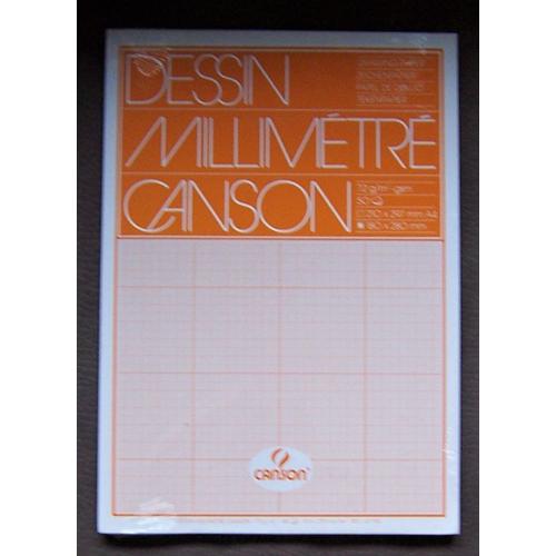 Papier À Dessin Millimétré Canson - 50 Feuilles 72 G/M2 Format A4