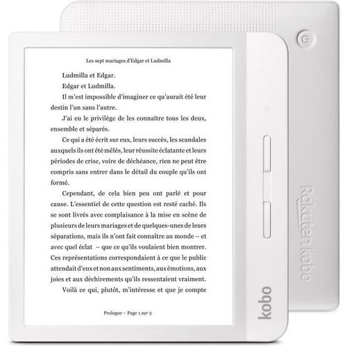 Liseuse eBook Kobo Libra H2O 8 Go écran tactile 7 Wi-Fi blanc