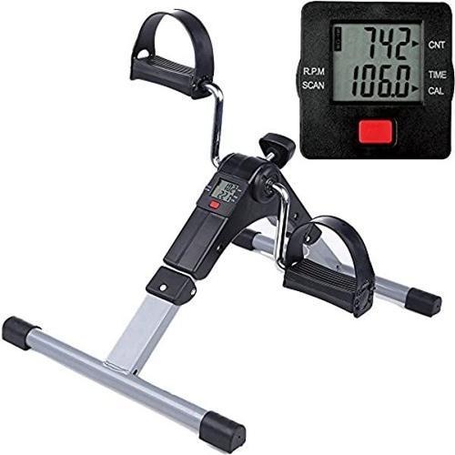 Mini Velo Pédalier Appartement Appareil Musculation Fitness Cardio Sport Homme Femme Accessoire Entrainement Entraîner Les Bras Jambes Reprendre De L'exercice Argent Pliable