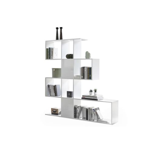 Bibliothèque Séparateur Design Blanc Laqué H147 Cm Como