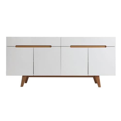 Buffet Scandinave Blanc Brillant Et Frêne 180cm Melka