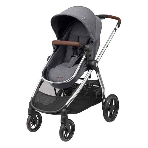 Maxi-Cosi Poussette 2 En 1 Zelia 3 Luxe, Nacelle Intégrée, 4 Roues, Twillic Grey