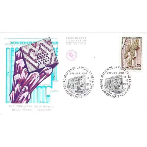 France 1973, Très Belle Enveloppe 1er Jour, Timbre Yvert 1782, Inauguration Du Nouveau Muse De La Poste À Paris. -