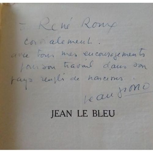 Jean Le Bleu : Édition Originale De 1934 Avec Dédicace Autographe De Giono. Illustrations Signées Clément Serveau.