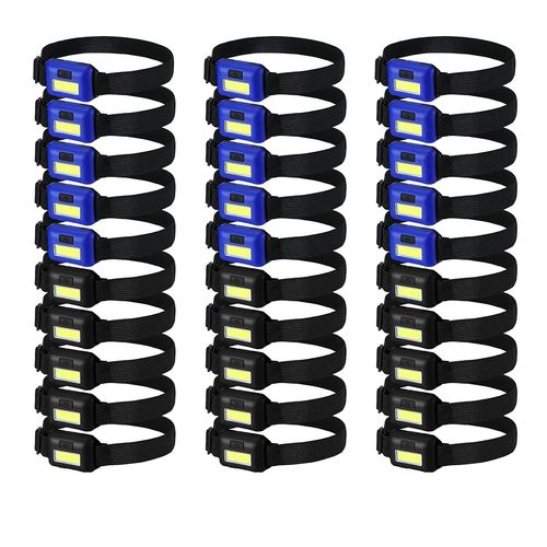 30 Pinces Led Phare Lampe de Poche pour Adultes Enfants Lampe de Poche ExtéRieure Phares avec Bandeau RéGlable ImperméAble