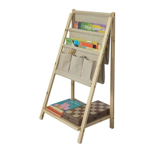 Sobuy® Frg276-N Bibliothèque Étagère À Livres Pliable Porte-Revues Étagère De Rangement Pliante 2 Compartiments, 3 Pochettes Et 1 Étage