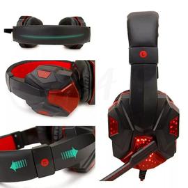 Casque Gamer Filaire Antibruit Micro LED PC Noir Rouge