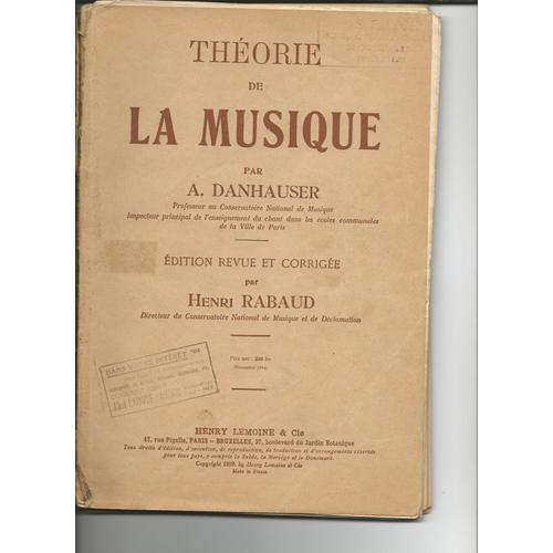 Théorie De La Musique Par A. Danhauser