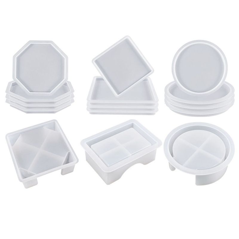 15 Moules En Rsine De Dessous Verre Silicone, Avec Support ...