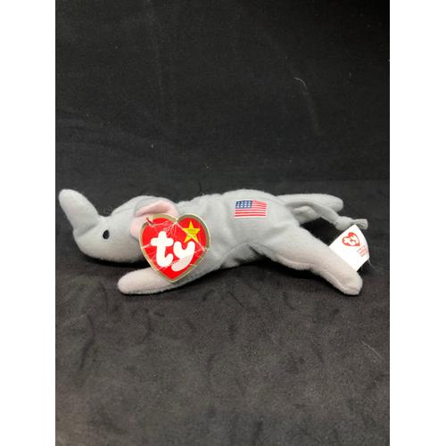 Ty Beanie Babies Righty The Patriotic Elephant Plush Toy Stuffed Animal