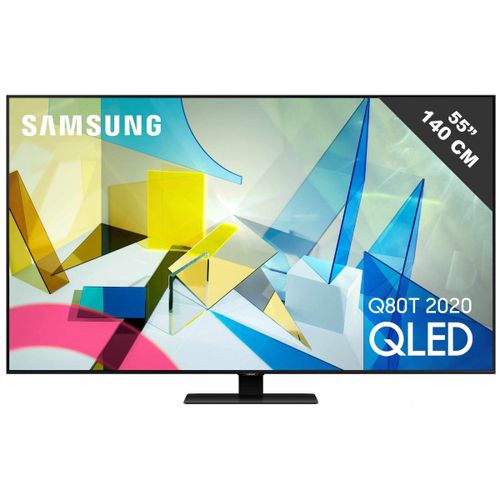 Samsung QE55Q80TAT - 55" Q80T Series TV LCD rétro-éclairée par LED - QLED - Smart TV - Tizen OS - 4K UHD (2160p) 3840 x 2160 - HDR - Quantum Dot - gris charbon
