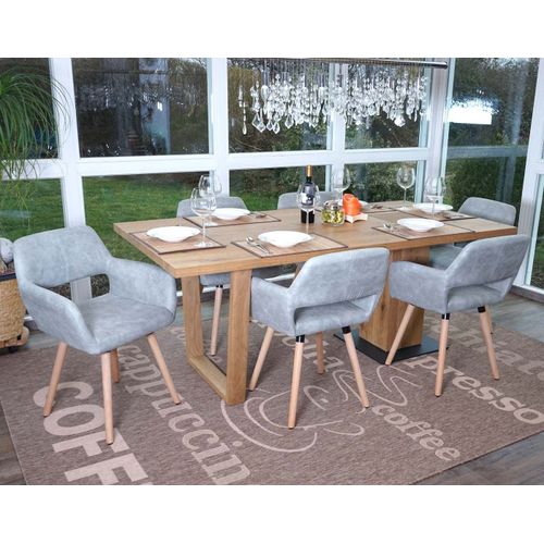 6x Chaise De Salle À Manger Hwc-A50 Ii, Fauteuil, Design Rétro Des Années 50   Tissu, Gris Béton