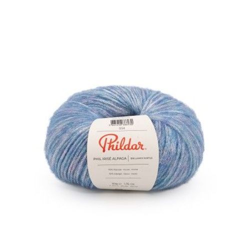 Pelote De Laine Et Mohair À Tricoter Phil Irise Alpaga - Phildar Jeans Bleu