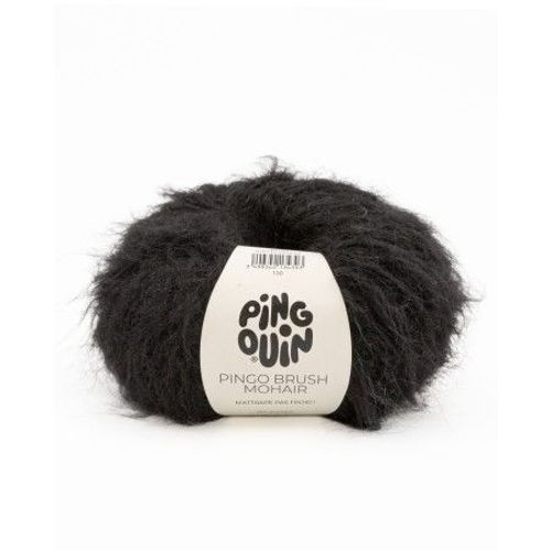 Pelote De Laine Et Mohair À Tricoter Pingo Brush Mohair - Phildar Noir