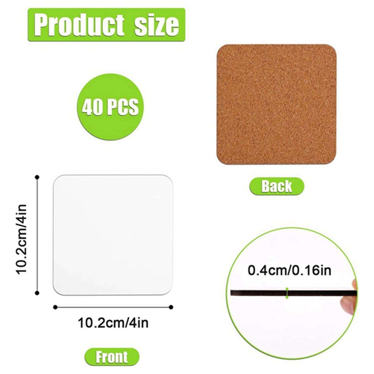 40 Dessous De Verre Carrs Par Sublimation, Dessous De Verre... - 2