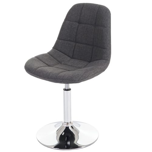 Chaise De Salle À  Manger Hwc-A60, Chaise Pivotante, Design Rétro   Tissu/Textile Gris Clair, Pied Chromé