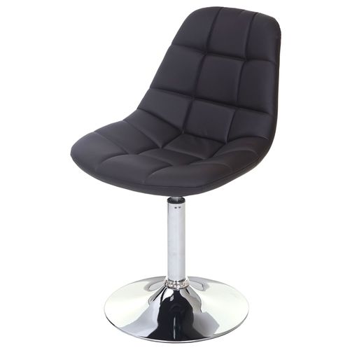 Chaise De Salle À  Manger Hwc-A60, Chaise Pivotante, Design Rétro   Similicuir Marron, Pied Chromé