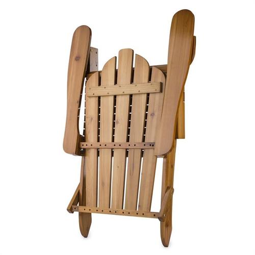 Chaise longue de jardin transat style Adirondack pliable bois de sapin marron 