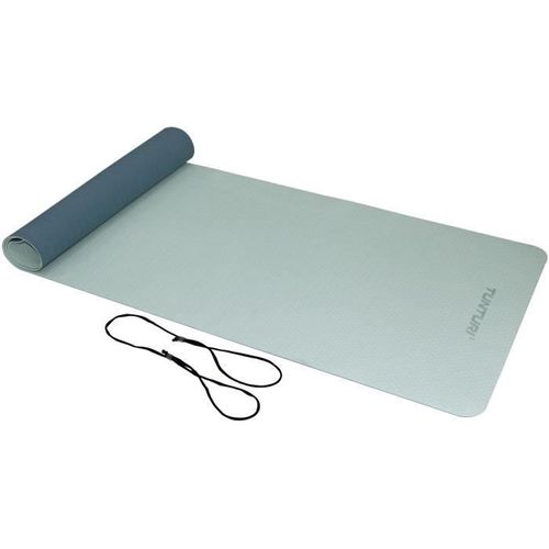 Tunturi Tapis De Yoga En Tpe 4mm Bleu Clair/Bleu Foncé, Ficelle Noir