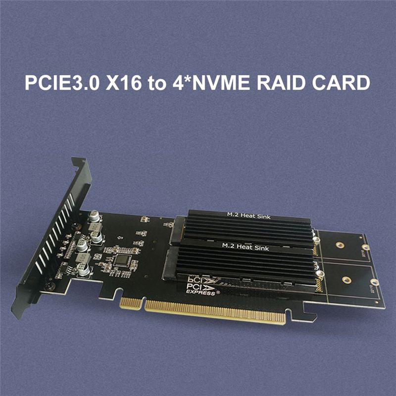 Carte Adaptateur PCIe Vers M2, PCIE X16 4 Ports M2 NVME M Ke... - 2