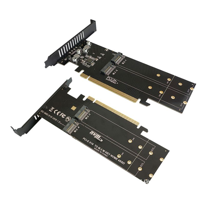 Carte Adaptateur PCIe Vers M2, PCIE X16 4 Ports M2 NVME M Ke... - 4