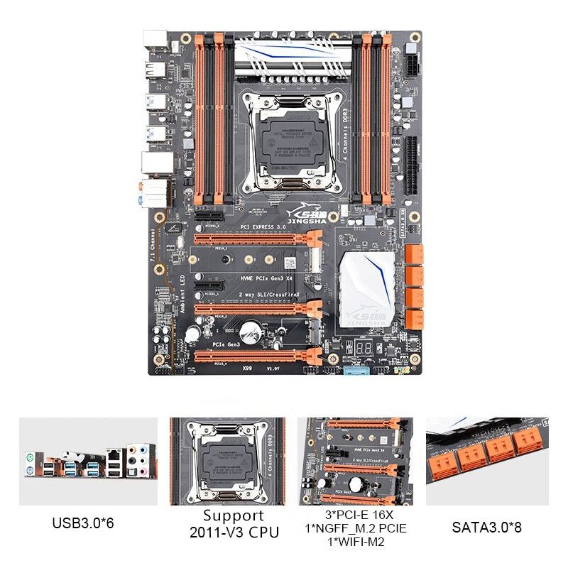 JINGSHA X99 Lga 2011-V3 Ram 4G Ddr3 256G de Carte MRe, M.2 ... - 4