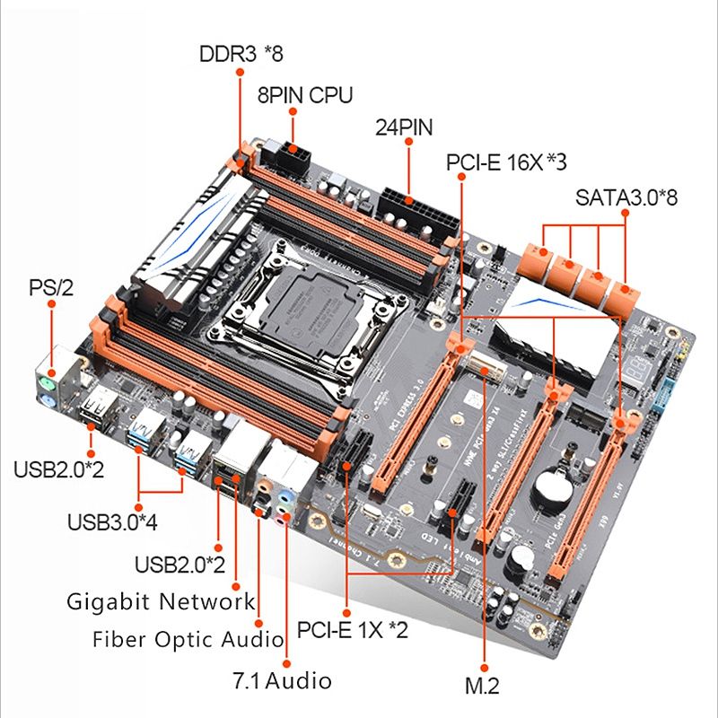 JINGSHA X99 Lga 2011-V3 Ram 4G Ddr3 256G de Carte MRe, M.2 ... - 5