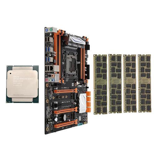 X99 LGA2011-V3 Ensemble de Carte MèRe avec E5 2678V3 CPU 4X16GB 64GB DDR3 RAM 4-Ch Fente pour SSD REG ECC NGFF M.2 1866Mhz