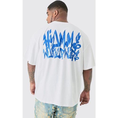 Plus Graffiti Homme Worldwide T-Shirt In White Homme - Blanc - Xxl, Blanc