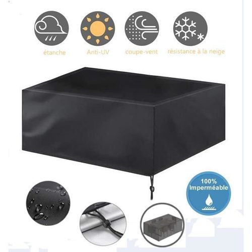 242*162*100cm - Housse Salon De Jardin, Protecteurs Anti-Uv Imperméables De Patio De Tissu De 420d Oxford