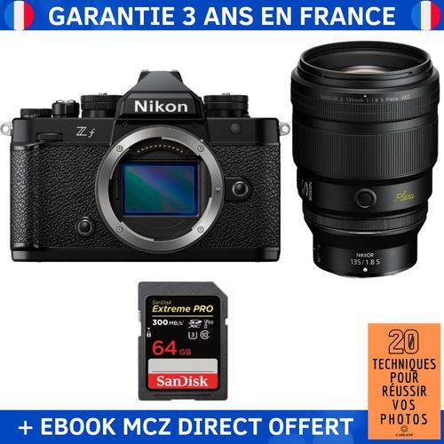 Nikon Zf + 135mm f/1.8 S Plena + 1 SanDisk 64GB Extreme PRO UHS-II SDXC 300 MB/s + Ebook '20 Techniques pour Réussir vos Photos' - Appareil Photo Hybride