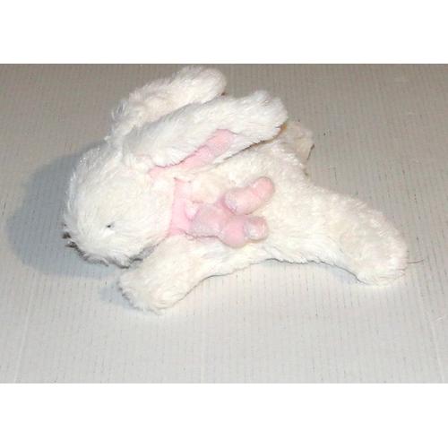 Doudou Lapin Bonbon Crême Rose Jacadi 15 Cm