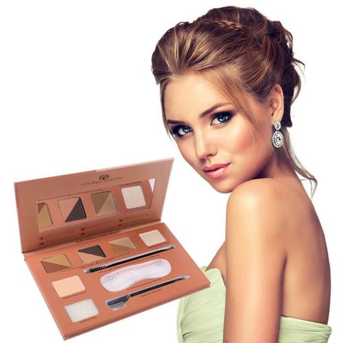 Palette De Maquillage 6 Couleurs, Palette De Fard À Paupières À Sourcils, Palette De Poudre À Paillettes Mates, Longue Durée, Contour Des Yeux Imperméable Hautement Pigmenté 