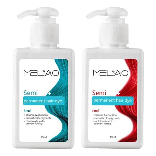 Crème Et Après-Shampoing Pour Cheveux, Produit De Soins Capillaires, Teinture Semi Continue, Facile À Coloration Rapide, Disponible En Rouge Et Bleu 