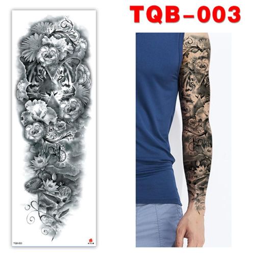 Tatouage Temporaire À Bras Complet Pour Femme, Autocollant ?il De Lion, Fleur, Crâne De Tigre, Jambe De Totem, Manches De Corps Cool, Homme, Étanche, Aigle De Lion Z6j0 