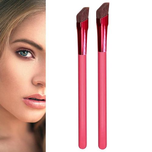 Brosse À Sourcils À Pointe Fine, 2 Pièces, Eyeliner, Outil De Maquillage De Précision, Carré Et Angulaire, Stéréoscopique 