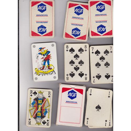 Jeu De 32 Cartes Avec Joker- Carta Mundi - Publicité Agf Avec Etui - Format 6x9 Cm