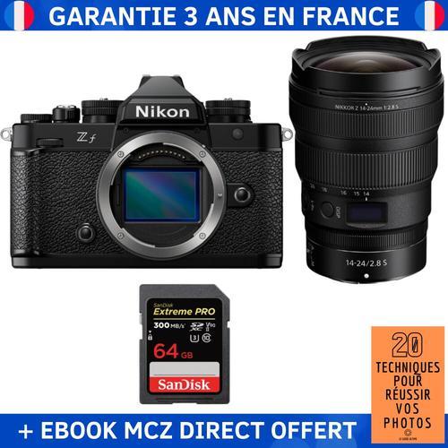 Nikon Zf + 14-24mm f/2.8 S + 1 SanDisk 64GB Extreme PRO UHS-II SDXC 300 MB/s + Ebook '20 Techniques pour Réussir vos Photos' - Appareil Photo Hybride