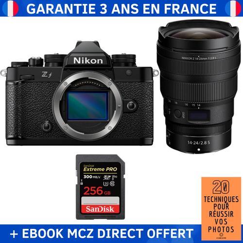 Nikon Zf + 14-24mm f/2.8 S + 1 SanDisk 256GB Extreme PRO UHS-II SDXC 300 MB/s + Ebook '20 Techniques pour Réussir vos Photos' - Appareil Photo Hybride