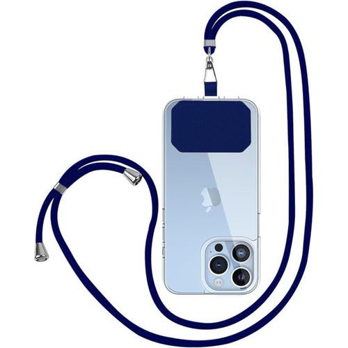 Cordon Universel Pour Téléphone Portable, Cordon Avec Patch De Fixation Léger 160cm Réglable - Bleu Marine - E.F.Connection