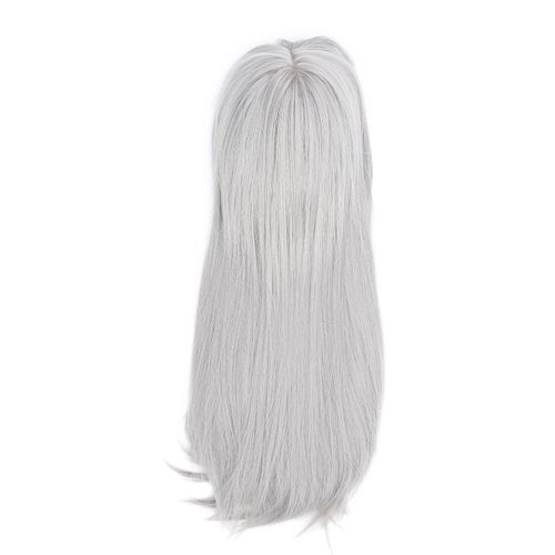 Perruque De Cheveux Longs Gris Pour Femme, Perruque Droite Cosplay, Faux Cheveux Naturels, Fête D'halloween