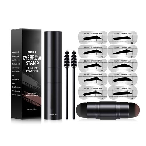 Eyebloggstamp Avec Pochoirs À Sourcils Pour Hommes, Poudre De Délié, Kit Saillant, Pinceau, Maquillage, Cosmétiques 